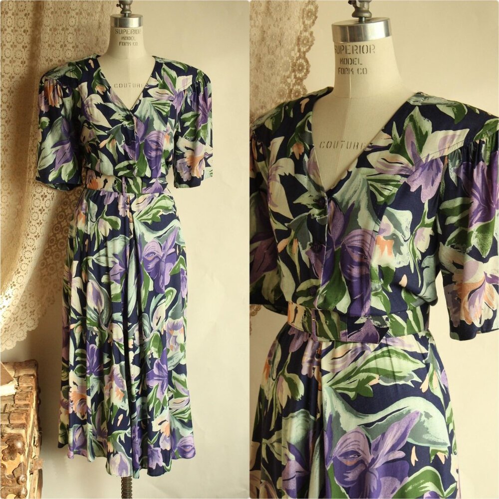 Vintage 1980's Dress with Pockets and Belt, Ed Michaels by Melanie Drucher